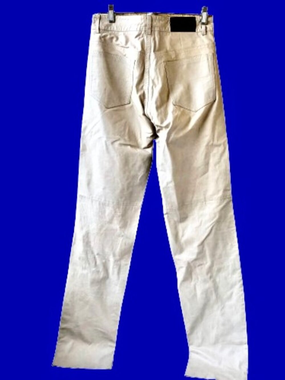 J's EXTE Made in Italy Leather Jeans Lined High Waist Pants Womens 30 unhemmed